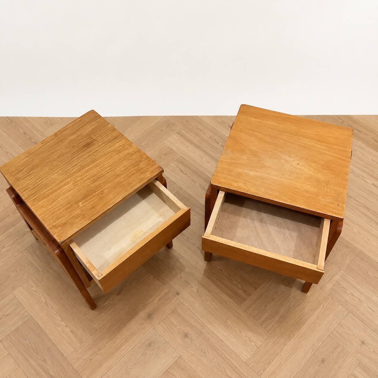 Pair of wooden bedside tables from the 1960s