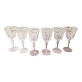 6 crystal wine glasses