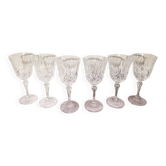 6 verres à vin en cristal