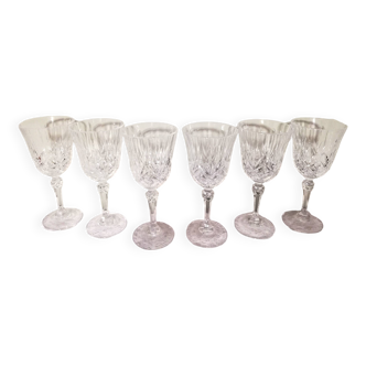 6 verres à vin en cristal