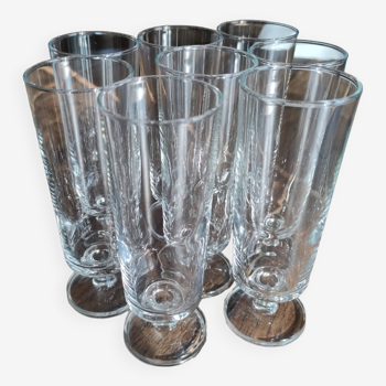 Lot de 8 flûtes à champagne en verre vintage Luminarc modèle Suède transparent