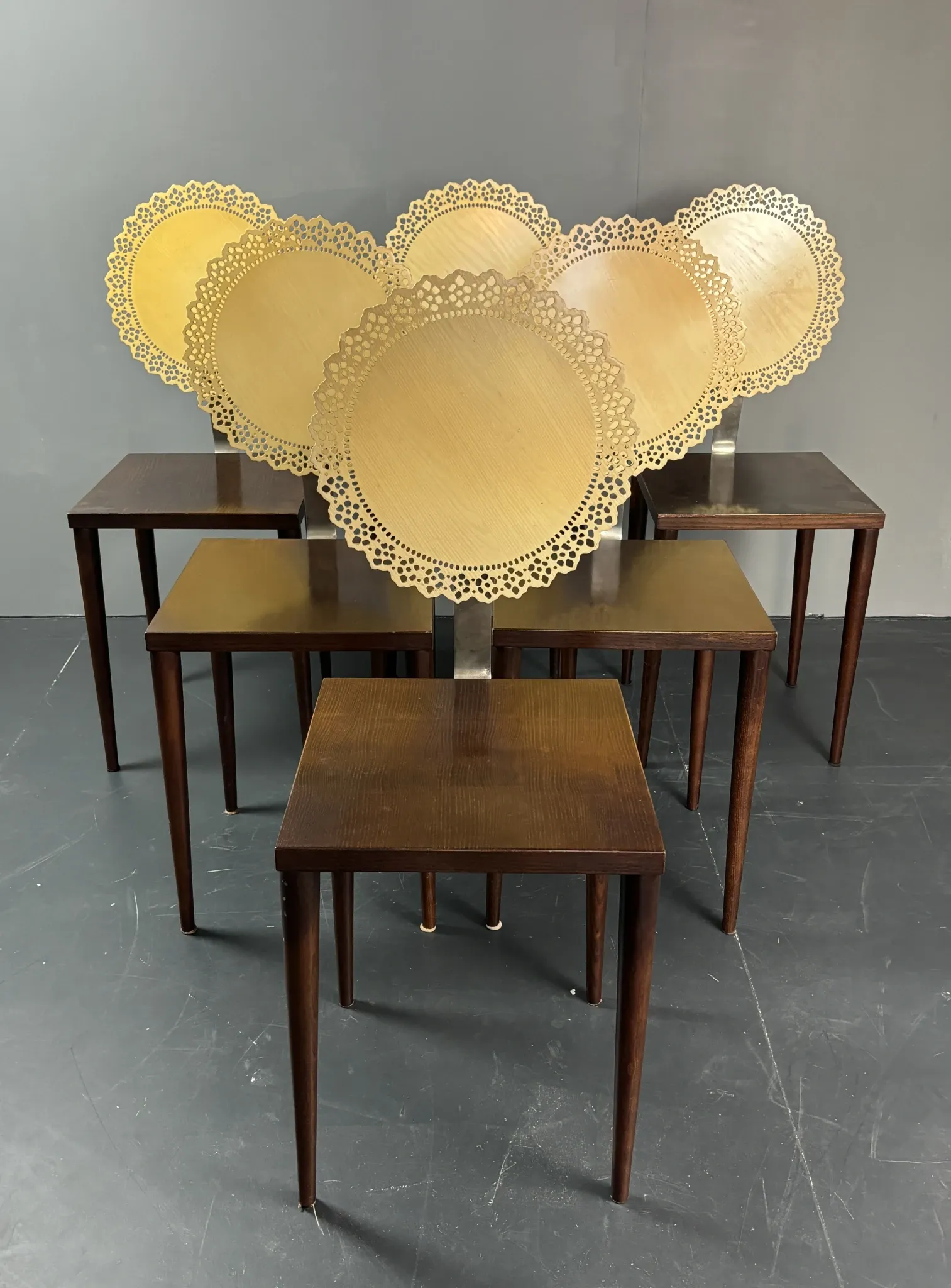 Set of 6 sculptural Italian dining chairs by Marco Mencacci, Milan, 1990s