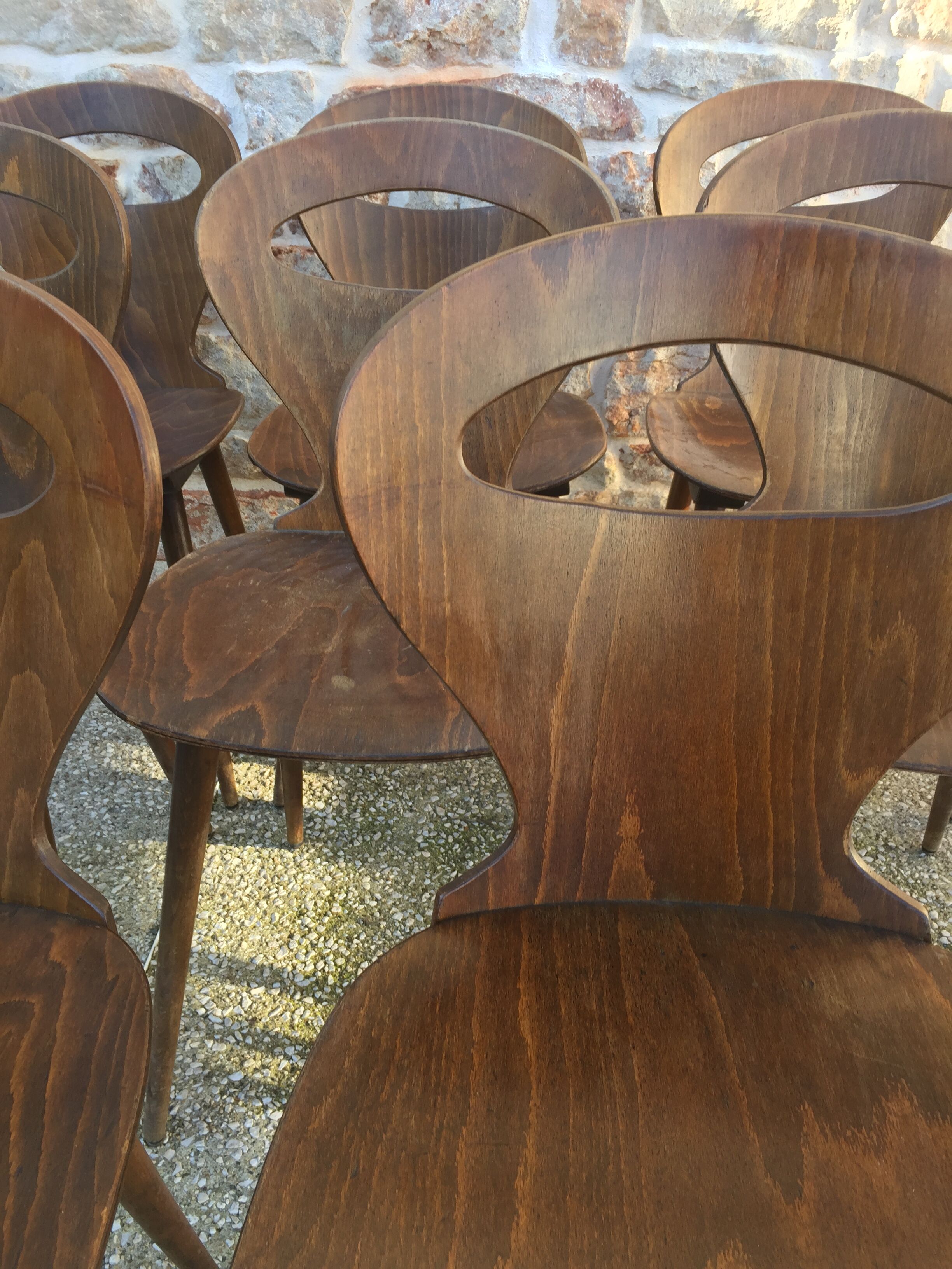 Suite of 8 Chairs Baumann model "ant"