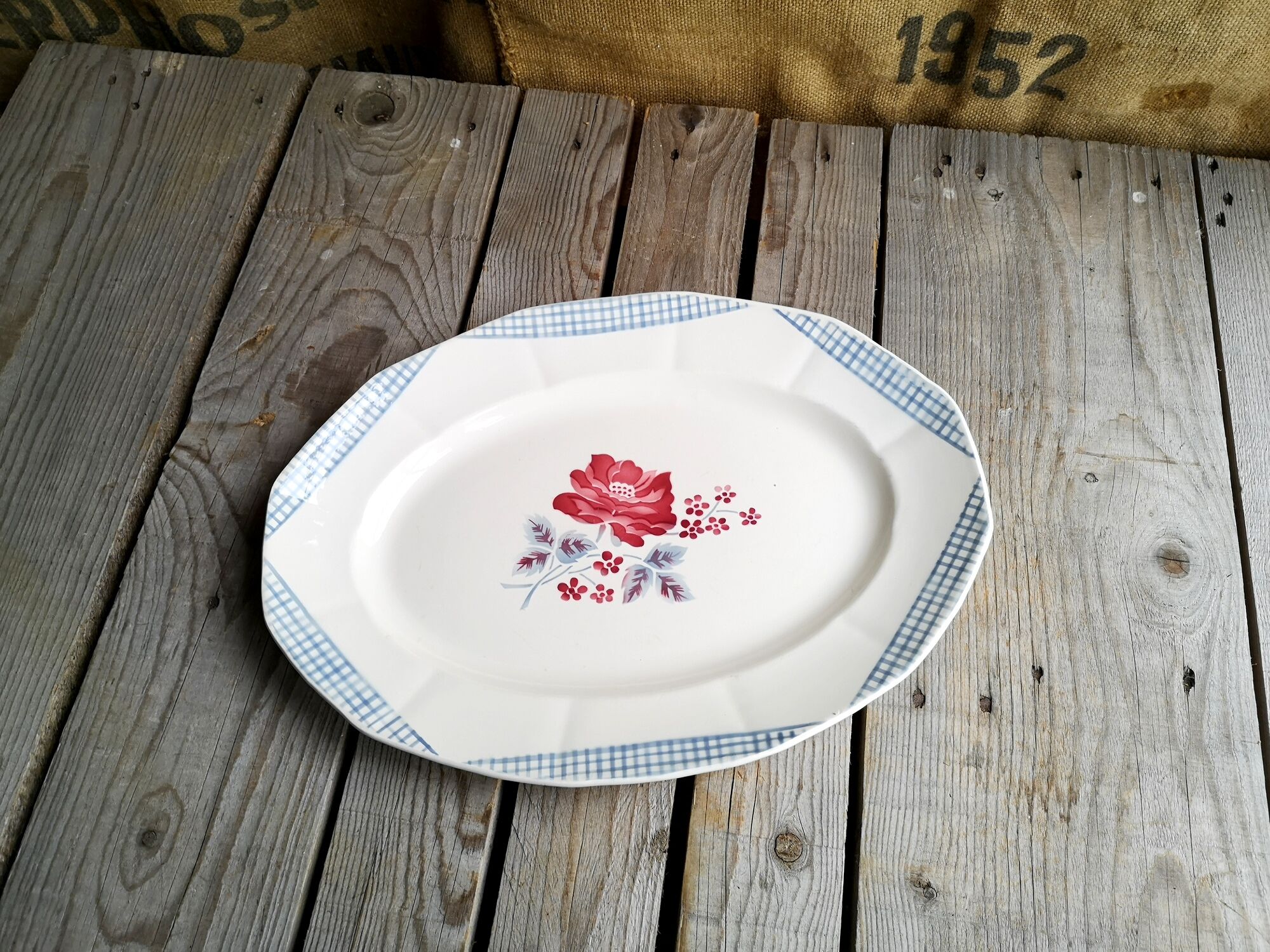 Oval dish Digoin Sarreguemines collection Josiane