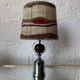 Lampe chrome bois laine années 70