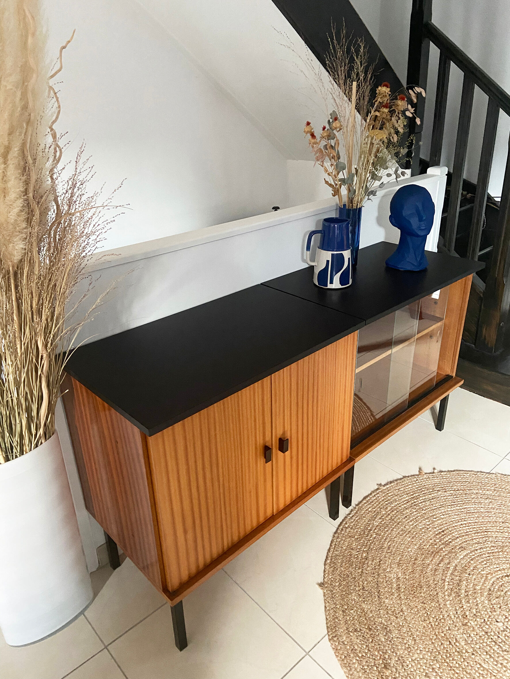 Vintage Scandinavian style enfilade composed of 2 elements