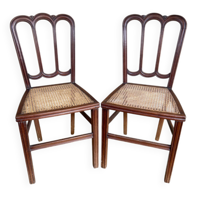 Paire de chaise de bistrot fin XIXem en acajou