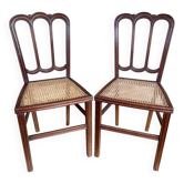 Paire de chaise de bistrot fin XIXem en acajou