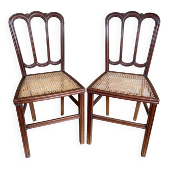 Paire de chaise de bistrot fin XIXem en acajou