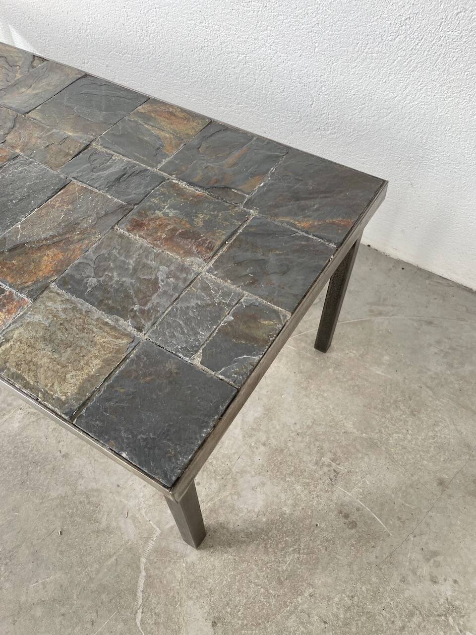 1950s slate coffee table