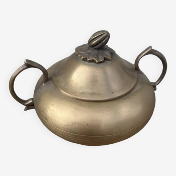 English metal sugar bowl