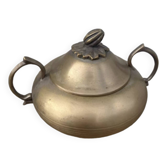 English metal sugar bowl