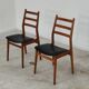Pair of Scandinavian style leather and wood chairs 1970
