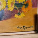 Peinture ancienne représentant un bouquet