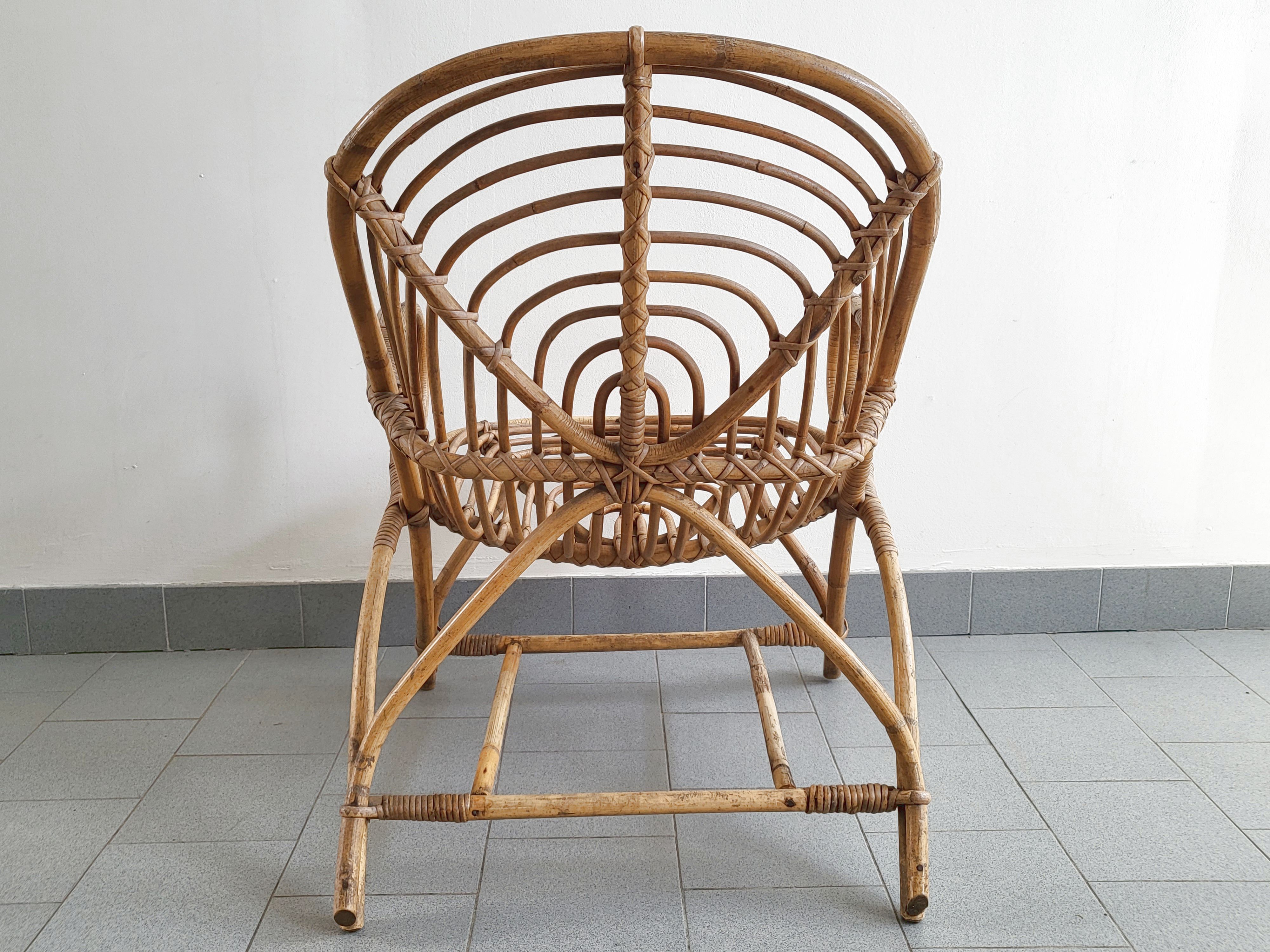 Vintage rattan armchair 1960