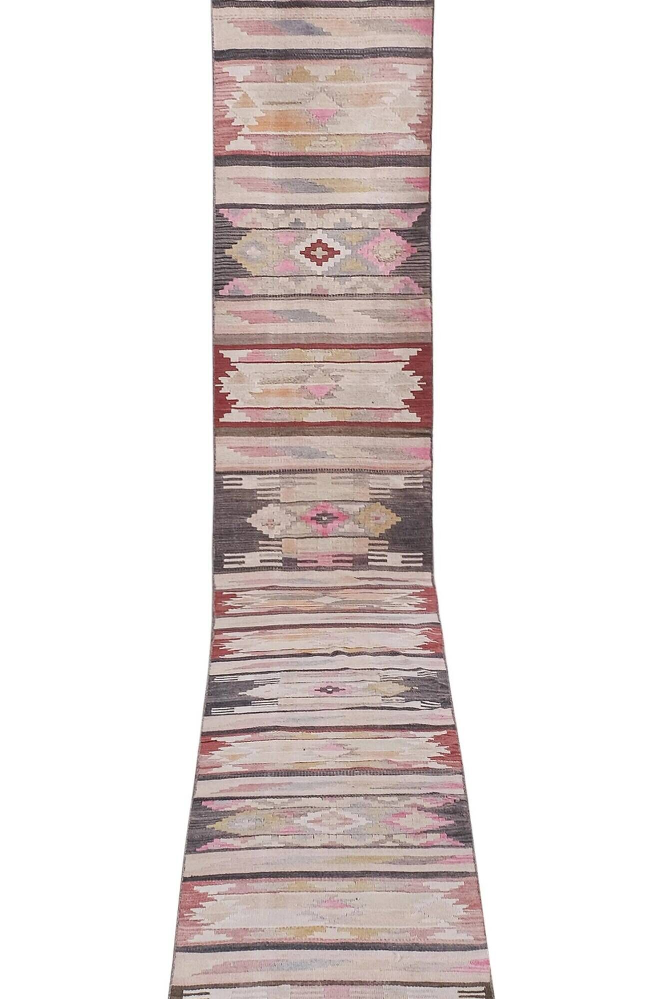 Vintage Turkish hallway rug 69x676 cm