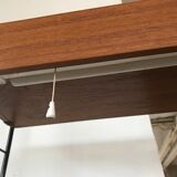 Modular vintage string wall shelf system with 1960-1980's desk