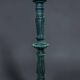 Vintage candlestick holder in patinated green-grey cast iron, 32.5 cm