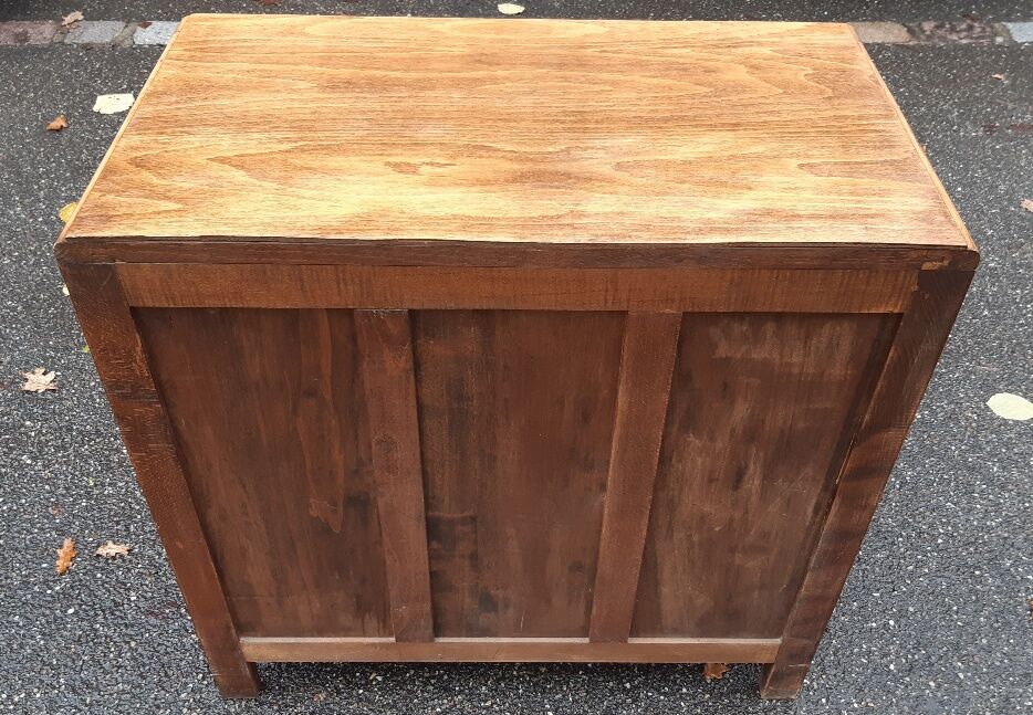 Art deco gilded oak chest of drawers