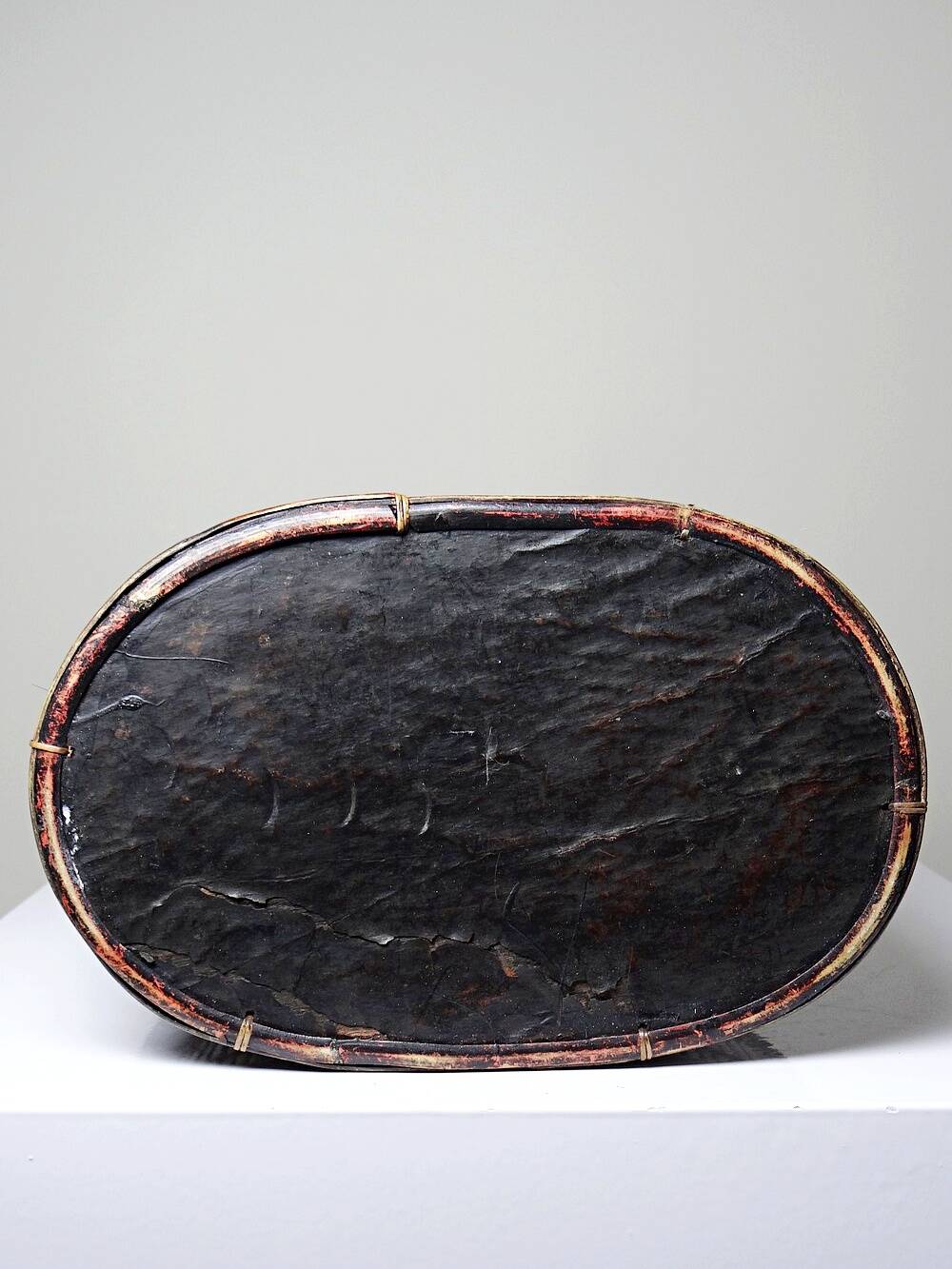 "Tampung" box, bamboo and leaf Indonesia, Lombok early 20th century