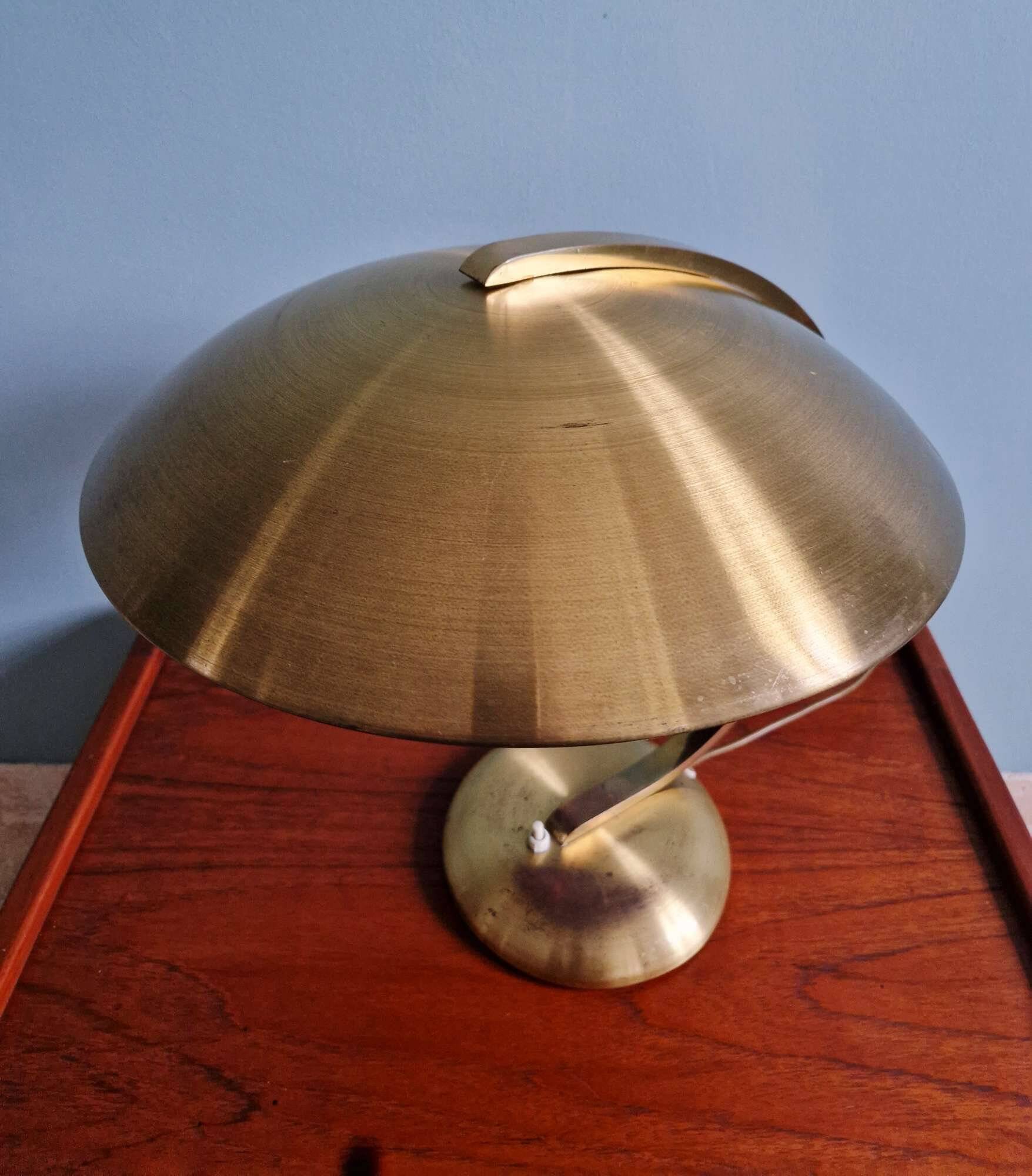 Lampe de bureau Bauhaus en laiton, Egon Hillebrand, 1930