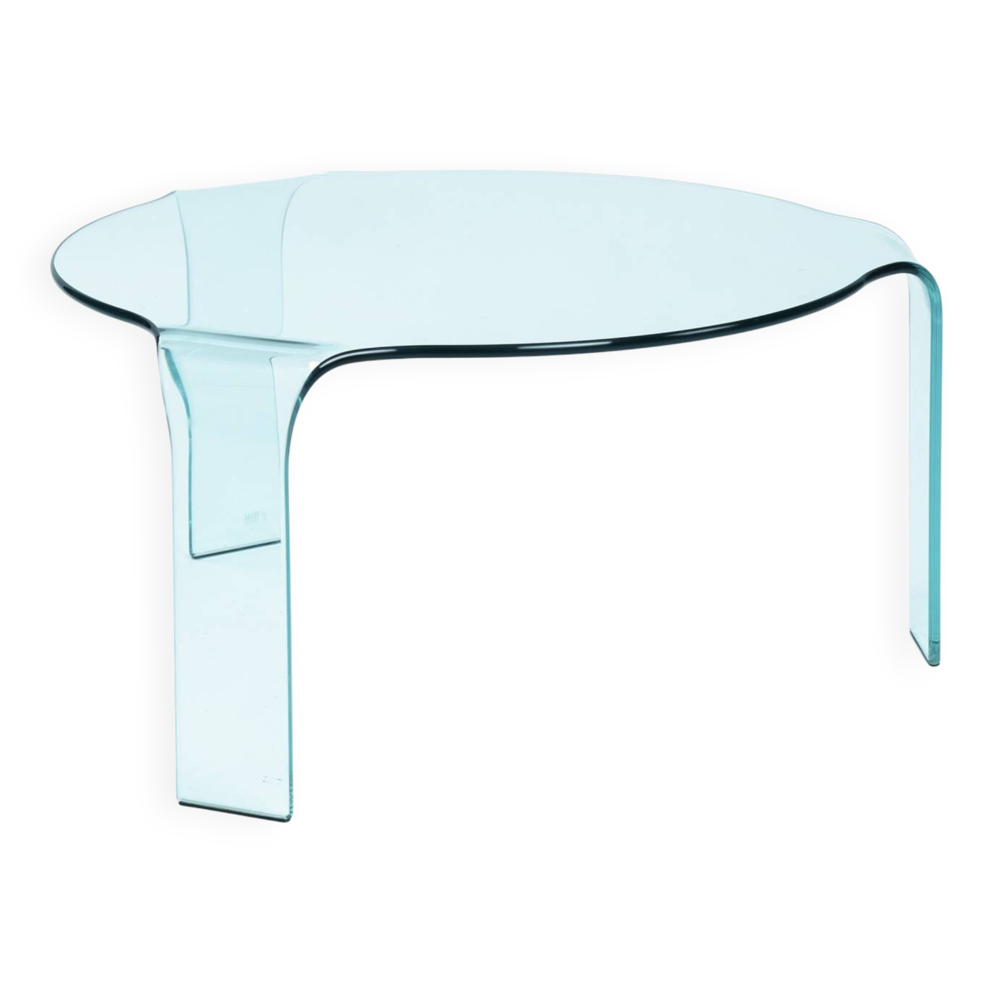Fiam glass round coffee or sidetable, Italy, 1980s