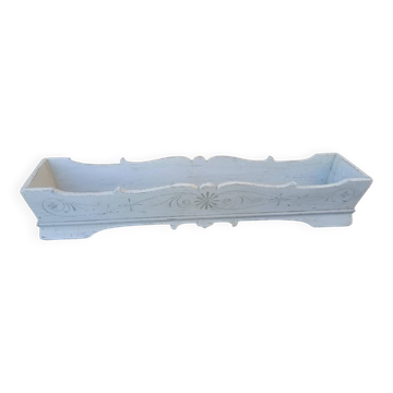 Fiorière porte-pots en bois peint, façonnée et gravée, ancienne Liberty
