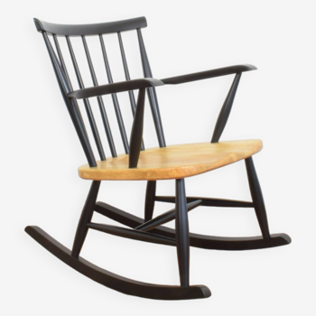 Fauteuil à bascule suédois du milieu du siècle, années 1960.