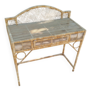 Bureau ancien en rotin - osier