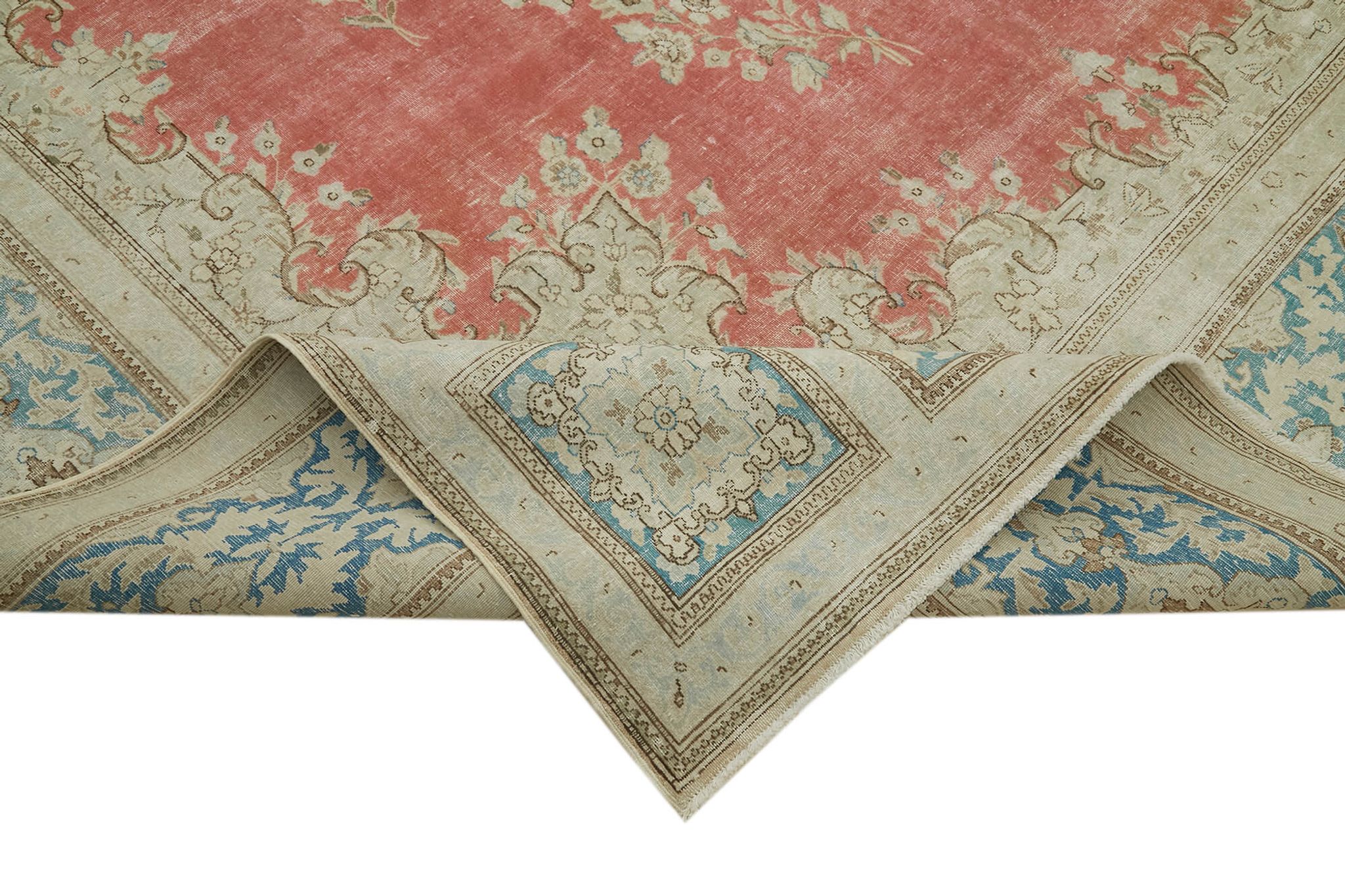 Handmade oriental contemporary 1980s 294 cm x 404 cm beige wool carpet