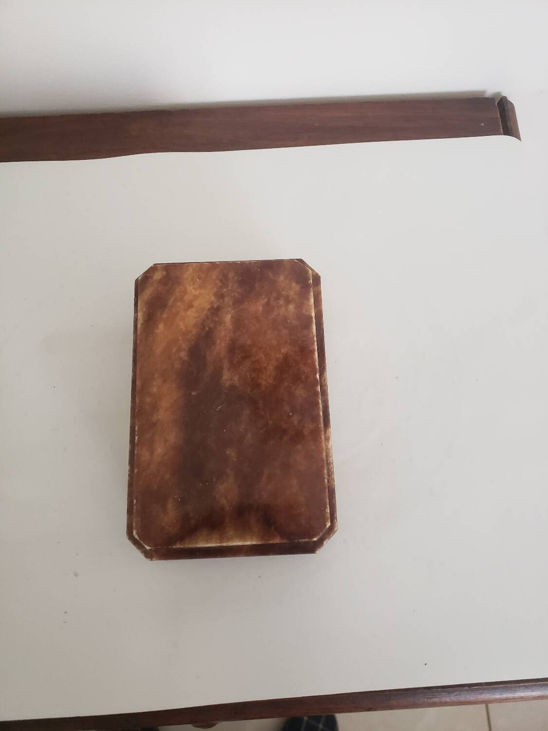Old brown alabaster box