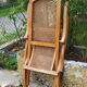 Fauteuil pliant canné en bois massif