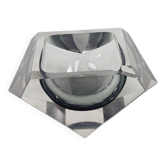 Murano - Flavio Poli - Seguso - Sommerso - Ashtray - clear glass - grey