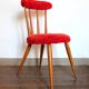 Vintage red furry chair