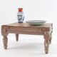 Antique Bajot stool in weathered wood: richly patinated decorative table.