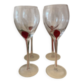 Luminarc Pop Art Red Drip Wine Glasses