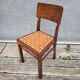 Set de 2 chaises bistrot 1950 bois et rotin