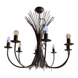 Large wheat shear wrought iron 8 lights chandelier