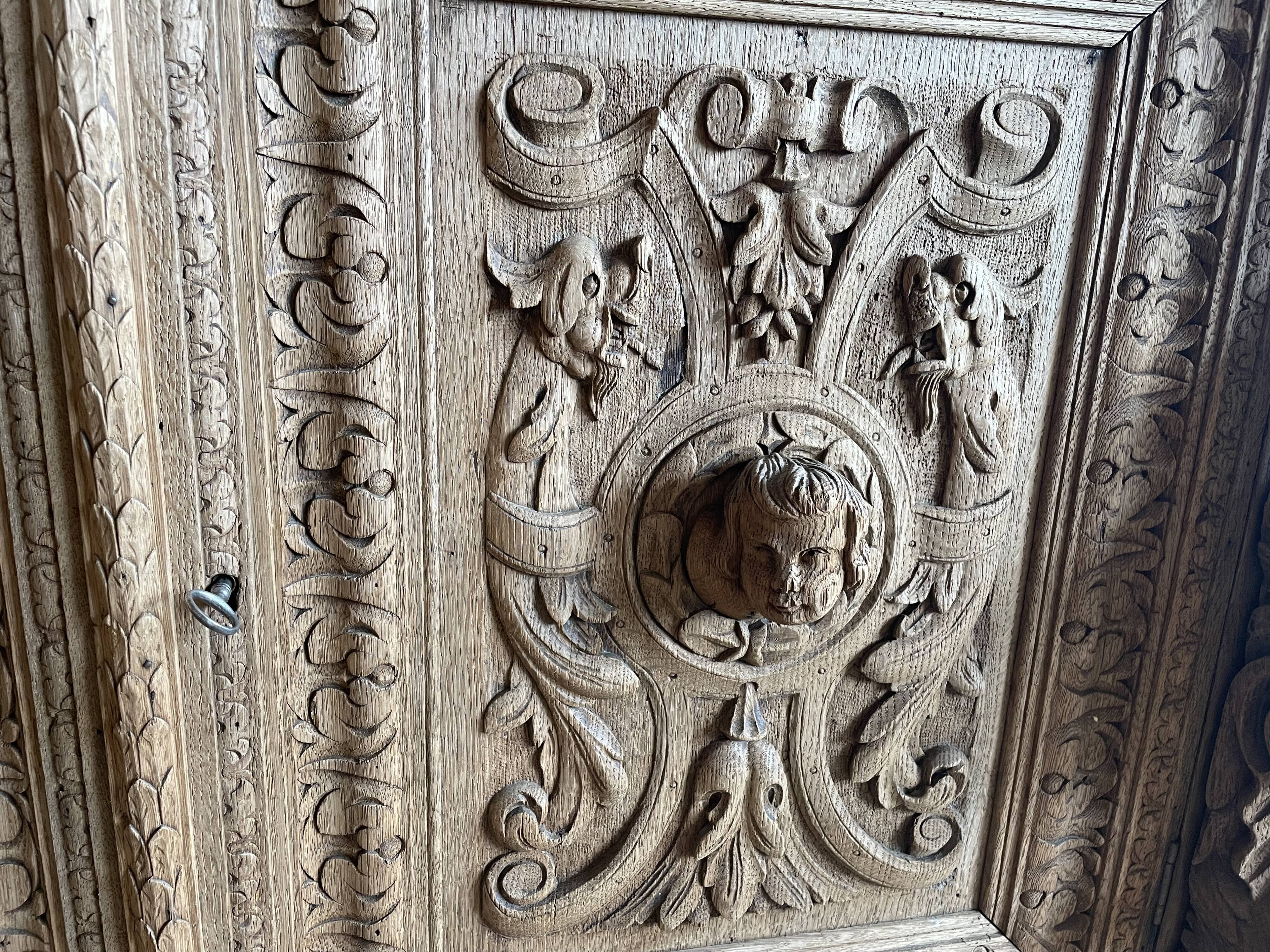 Carved wooden sideboard