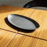 Oval vintage pewter tray by Just Andersen - silver-gray metal, Art Deco Denmark 1930s