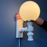 Vintage wall lamp in opaline glass