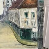 oil painting on canvas church street 20th century