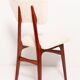 Beech wood armchair in cherry colour with cream boucle fabric - 20th century, Europe, 1960.