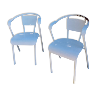Pair of white armchairs