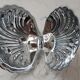 Butter dish / pocket tray shell silver metal 50s