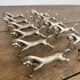 Set of 12 vintage horse galloping knife rests – Silver-plated metal