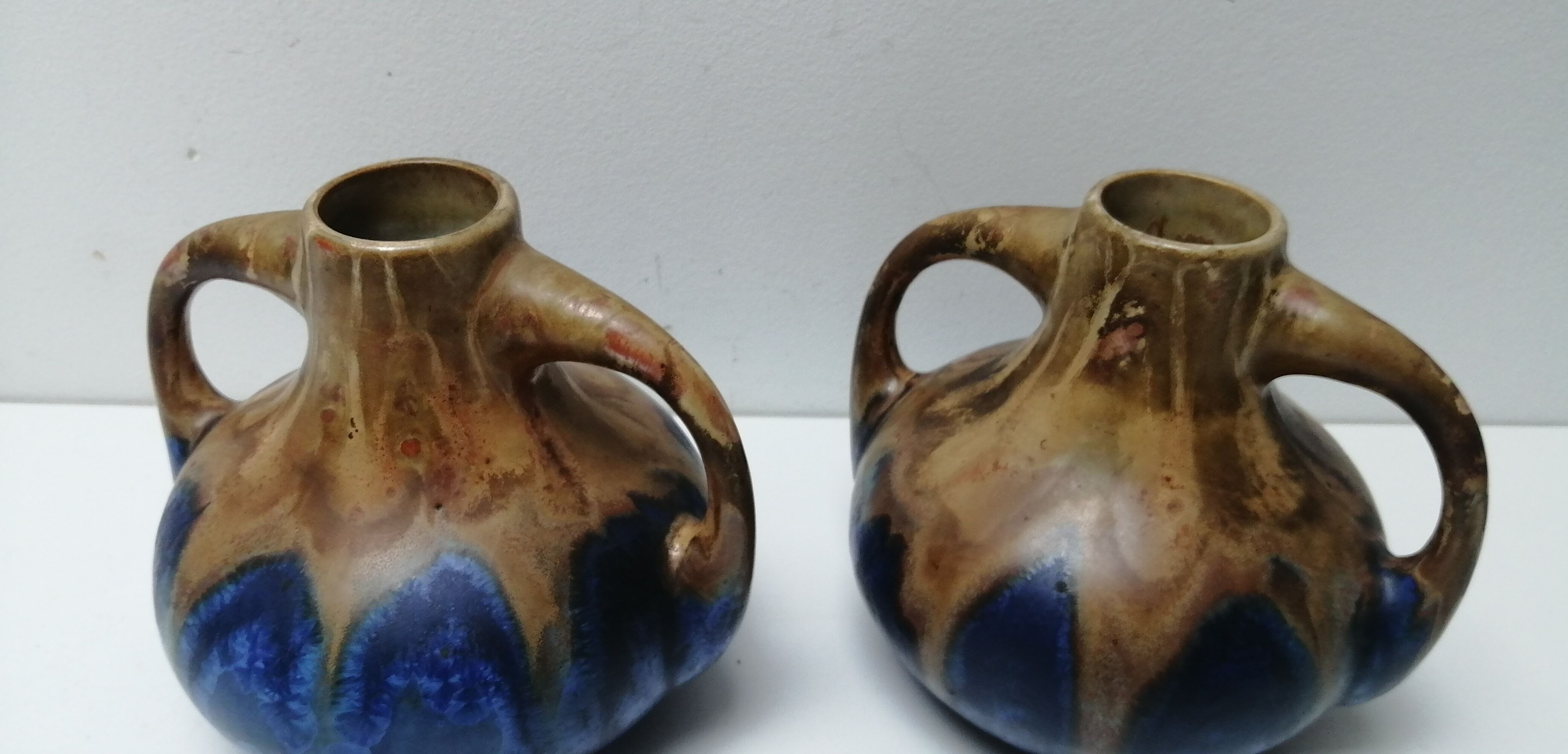 Pair of art deco vase in G. Méténier's Gannat sandstone