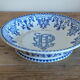 Old hollow cup on pedestal Gien decoration Rouen monogrammed