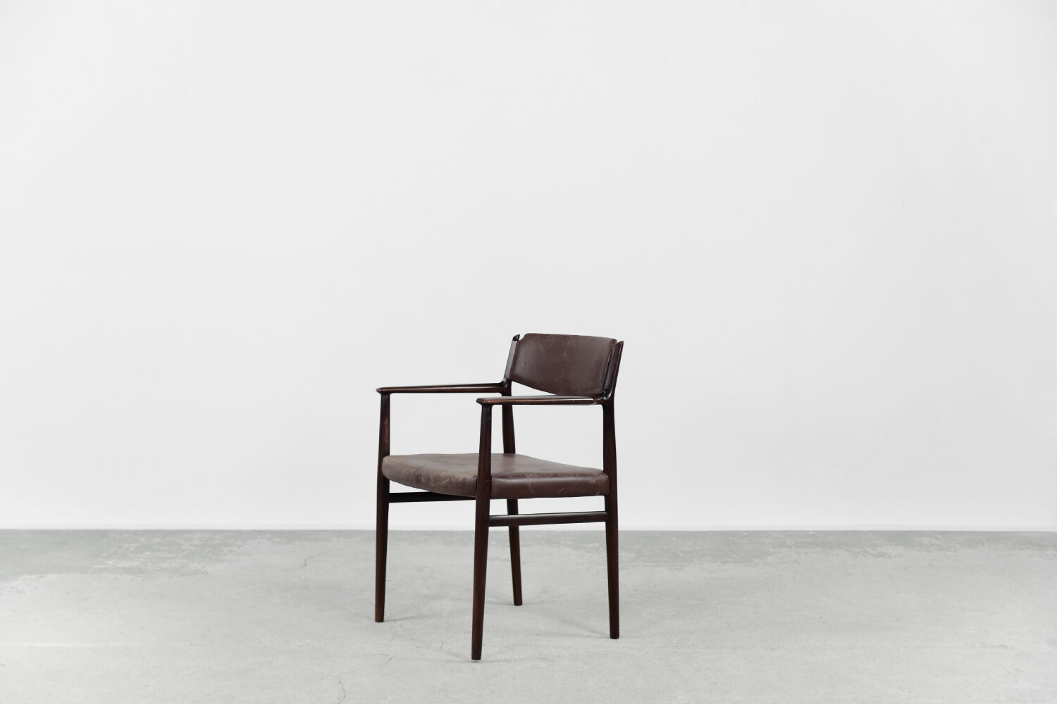 Brown leather executive chair by Arne Vodder, 1960
