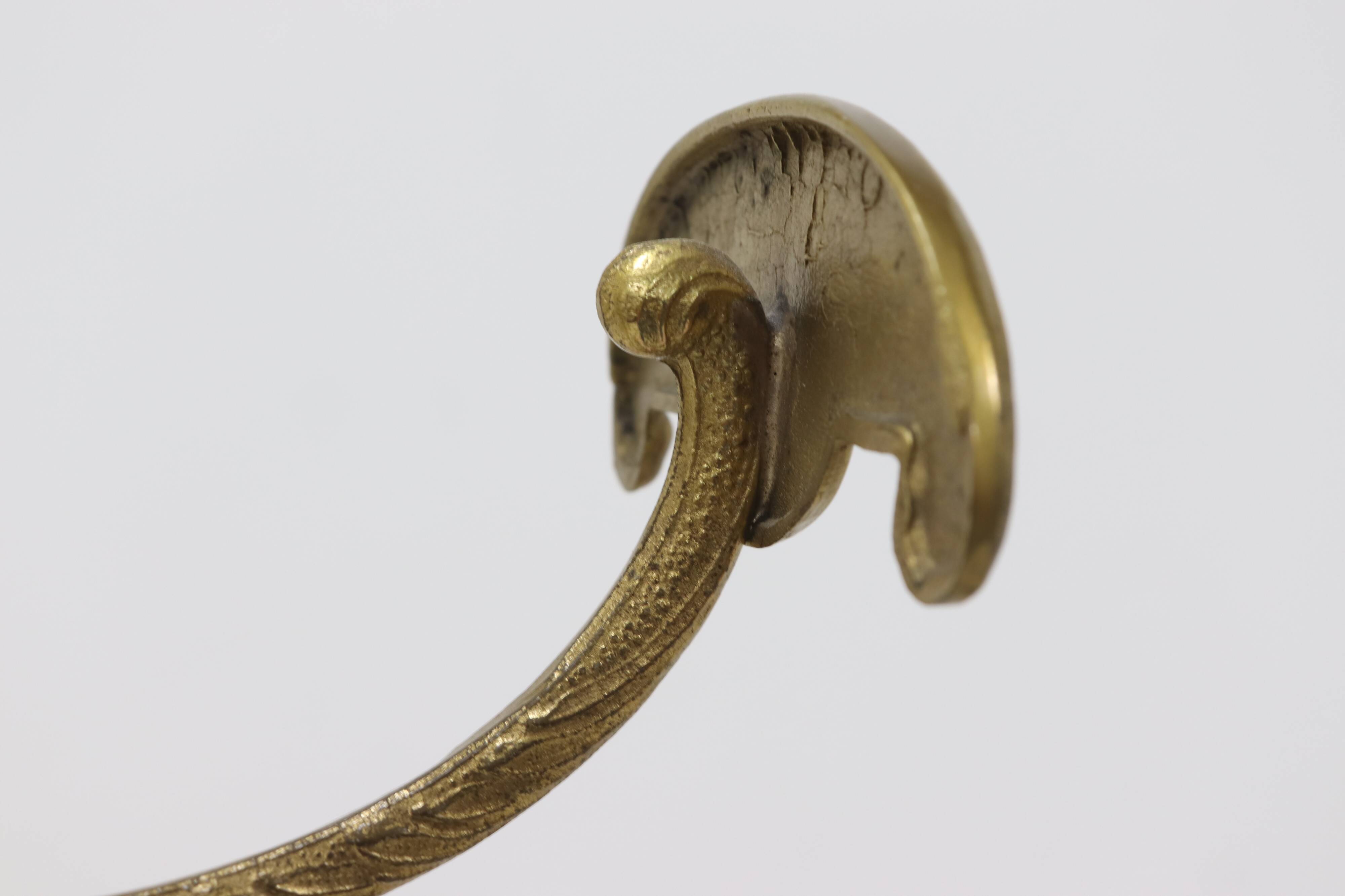 Italian Free Standing Solid Brass Coat Rack 1950s